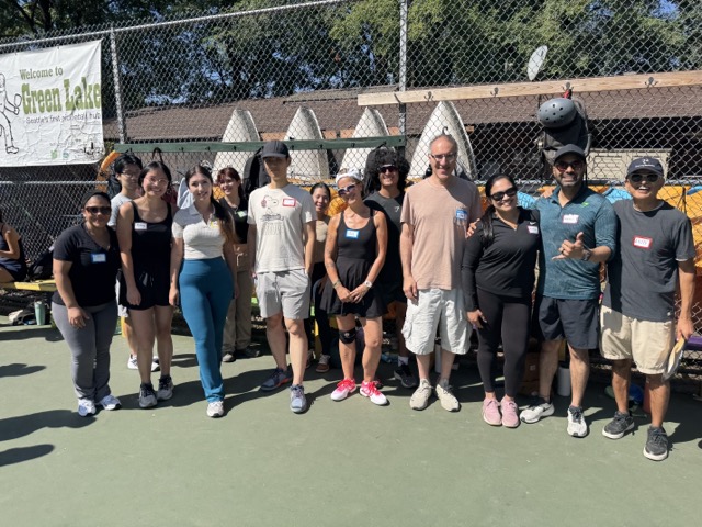 Players at the paddle queue during a beginner session, August 9, 2026